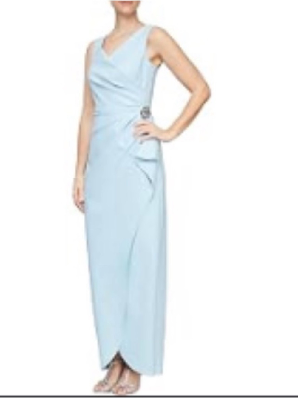 Alex Evenings Light Blue Sleeveless Dress Size 14 (NWT-New With Tags)